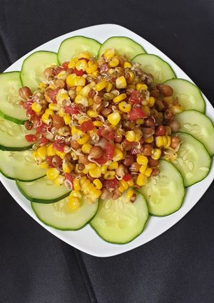 A picture of Corn and sprout salad.