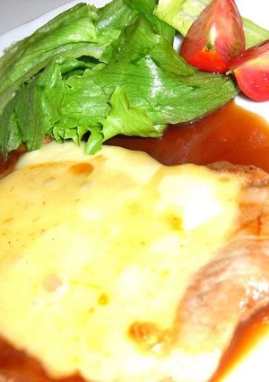 A picture of Cheesy Pork Sauté with Pork Loin.