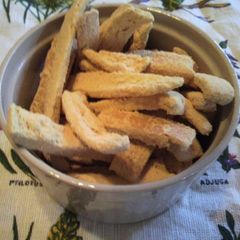 A picture of Cheap & Easy! Rusk-Style Bread Crusts Made in the Microwave.