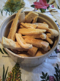 A picture of Cheap & Easy! Rusk-Style Bread Crusts Made in the Microwave.