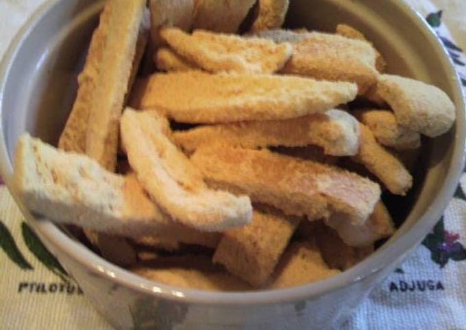 Cheap & Easy! Rusk-Style Bread Crusts Made in the Microwave