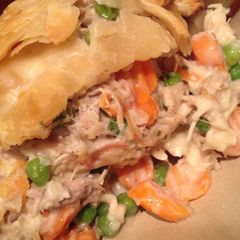 A picture of Turkey and Dumplings Pot Pie.