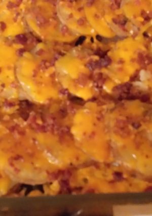 A picture of Cheesey bacon potato bites.