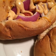 A picture of Hot link Sandwich.