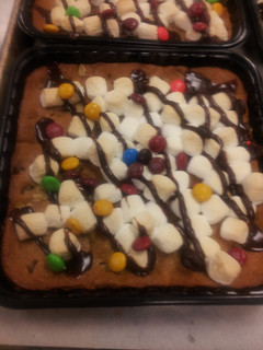 A picture of Gooey chocolate chip cookie bar.