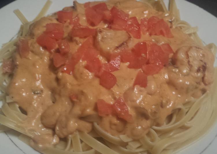 Blacken tilapia with fettuccine