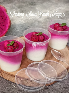 Foto resep Puding susu buah naga