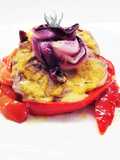 Polpa spalla di maiale con peperoni e radicchio trevigiano