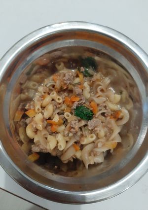 Foto resep Pasta makaroni daging mpasi 1th
