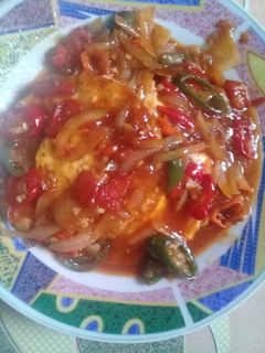 Foto resep Telur ceplok merah