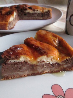 Una foto de Pastel de queso marmolado diet