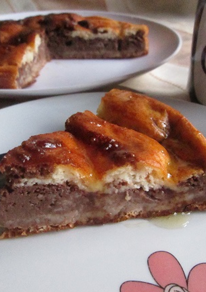 Una foto de Pastel de queso marmolado diet