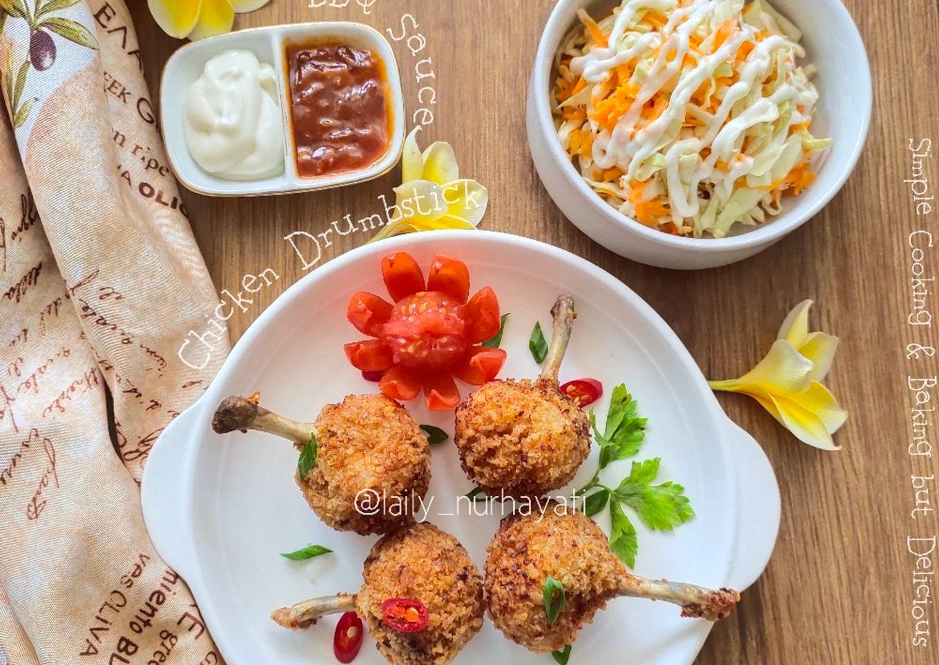 Chicken Drumbstick with Salad & BBQ sauce
