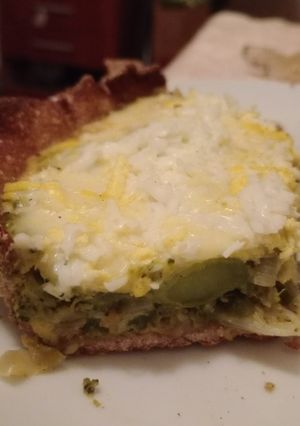 Una foto de Tarta de brócoli con harina de garbanzos