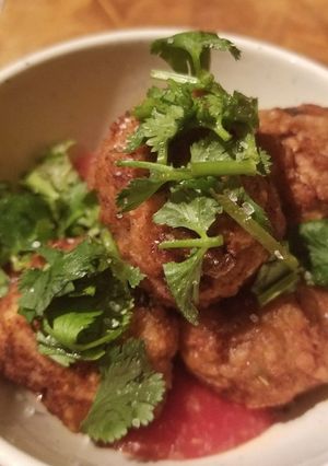 A picture of Chicken meat balls.