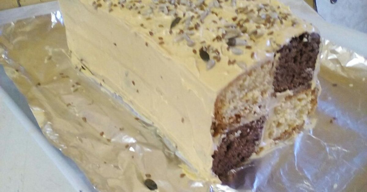 Choco Block Cake Chocolate Vanilla Blocks Cake With Caramel Butter Cream Recipe by ...