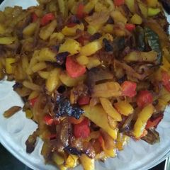 Potato bell peppers fry A picture of Potato bell peppers fry.