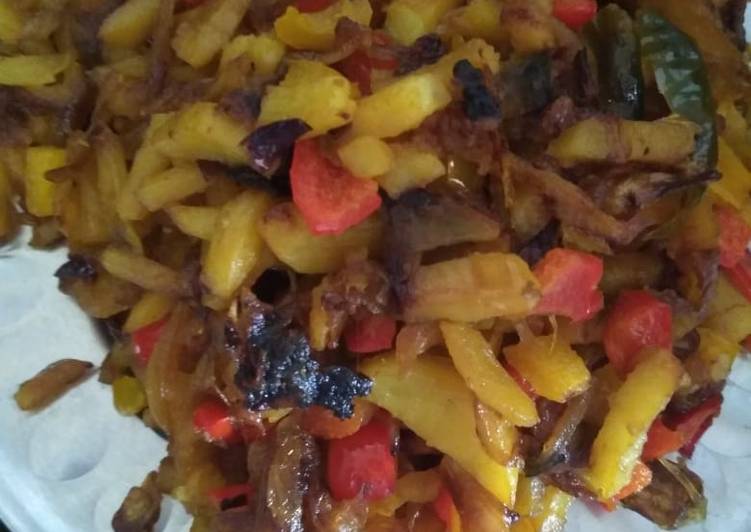 Potato bell peppers fry