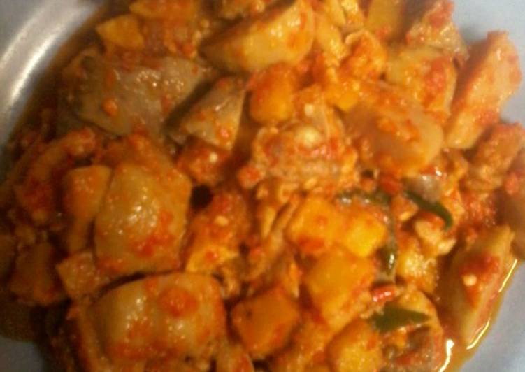 Recipe: Appetizing Sambel goreng ampela, bakso,kentang
