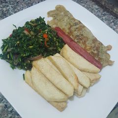 A picture of Fried yam medley breakfast.