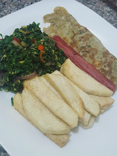 A picture of Fried yam medley breakfast.