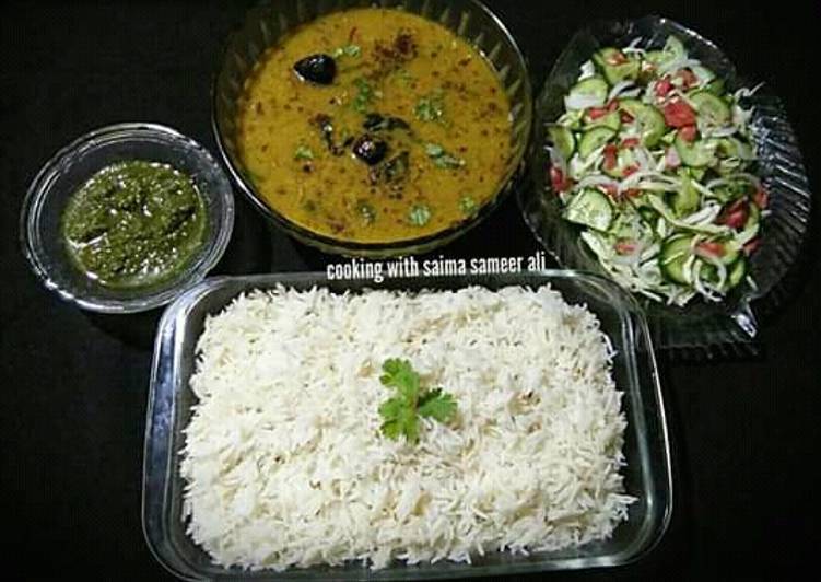 How to Make Yummy Moong masoor dal n bhagaray chawal #cookpadapp