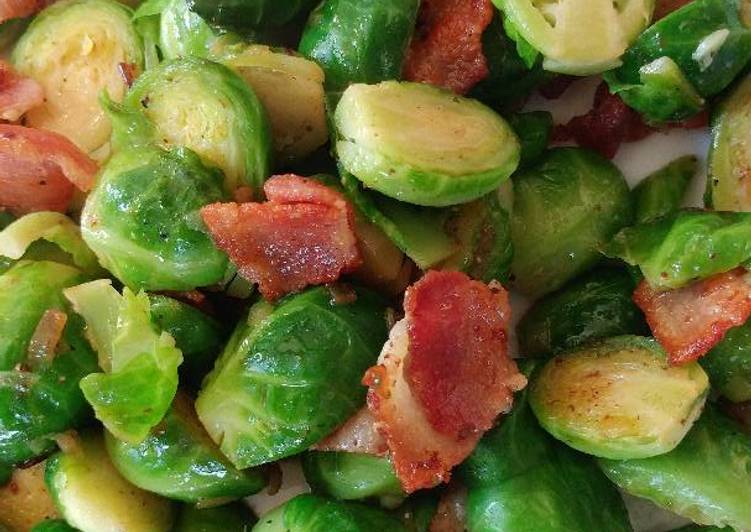 Steps to Make Quick Carmelized Bacon Brussel Sprouts