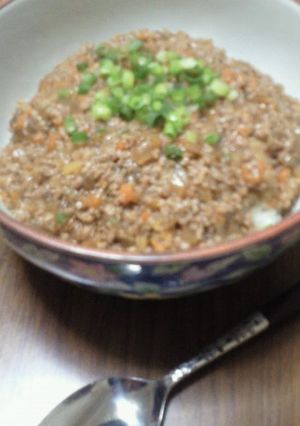 A picture of Ground Meat and Vegetable Rice Bowl with.