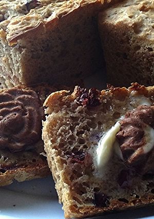A picture of Cinnamon Raisin English Muffin Bread / Easy!!!.