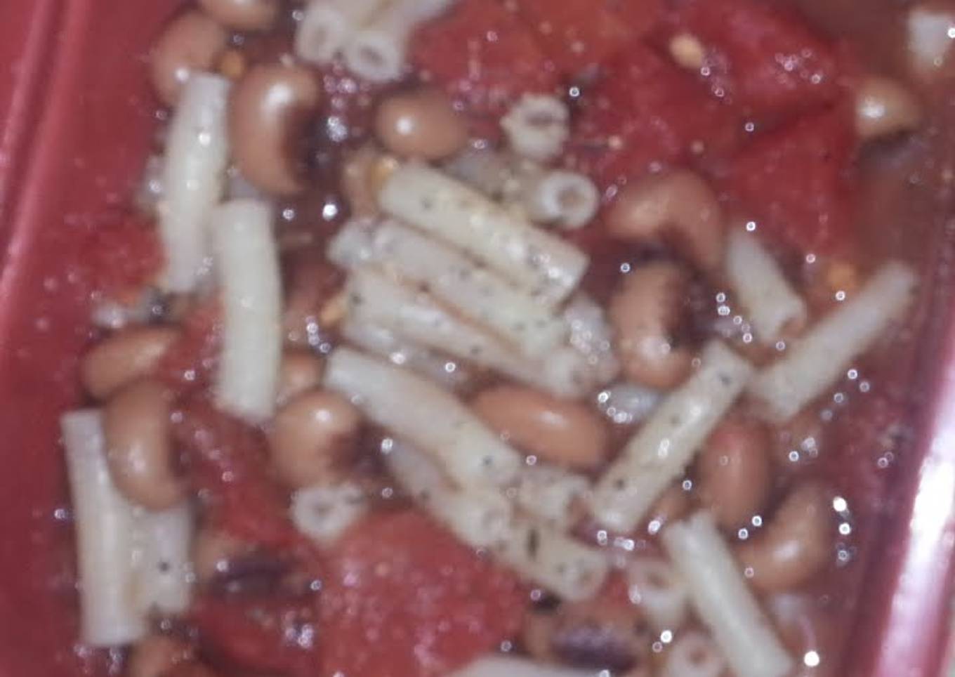 Tomatoes Mac and peas