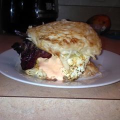 A picture of Ramen burgers.