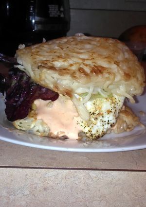 A picture of Ramen burgers.