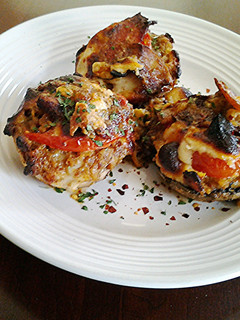A picture of Meat Stuffing Filled Stuffed Mushrooms.