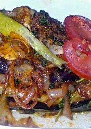 A picture of Sig's Stuffed Aubergine (vegetarian).