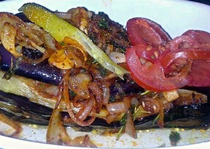 sigs stuffed aubergine vegetarian recipe main photo