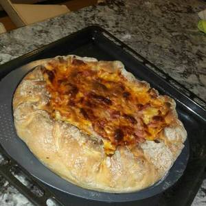 Pizza de jamón y queso rápida desde 0