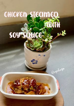 Hình của món Gà hấp tương.