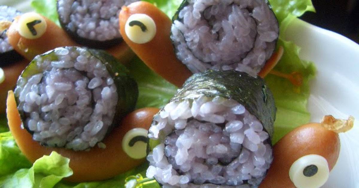 Sushi Roll Snails for Charaben Recipe by cookpad.japan Cookpad