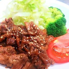 A picture of Korean-style Yaki-niku BBQ with My Secret Sauce (ver. 1).