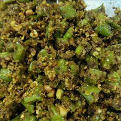 A picture of Green chillies sabji.