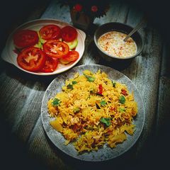 A picture of Vegetable biryani.