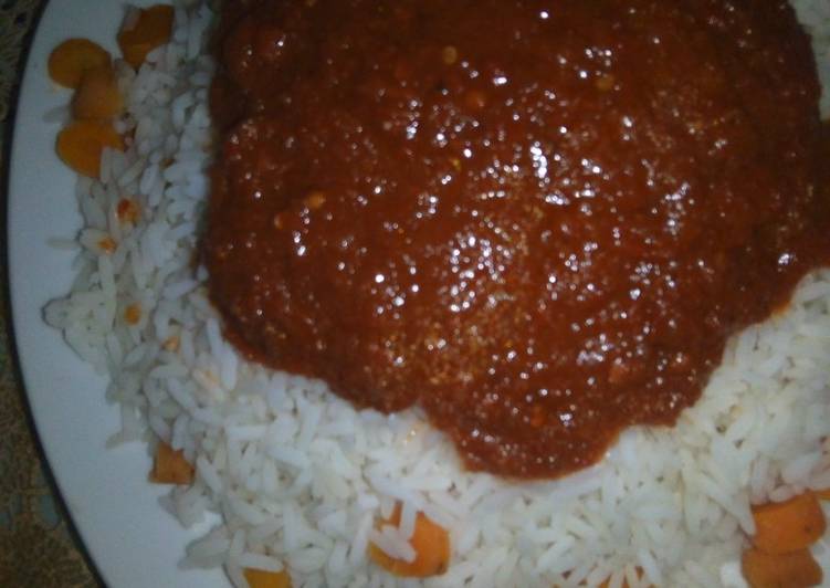 Easiest Way to Make Super Quick Homemade White rice with carrot and stew 1 Easiest Way to Make Super Quick Homemade White rice with carrot and stew