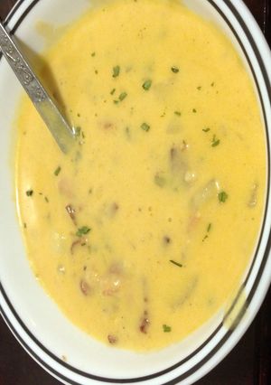 A picture of Cheesy Bacon Potato Soup.