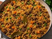 A picture of carrot and peas rice