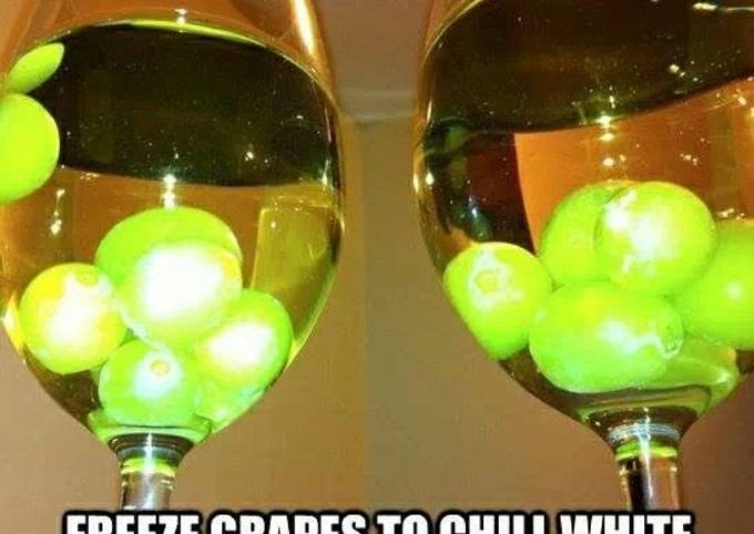 Steps to Prepare Perfect Keep your favorite white wine cold w grapes!