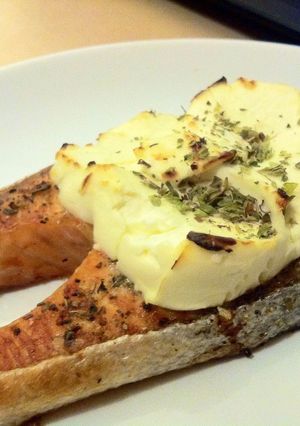 Una foto de Salmón al horno con Philadelphia