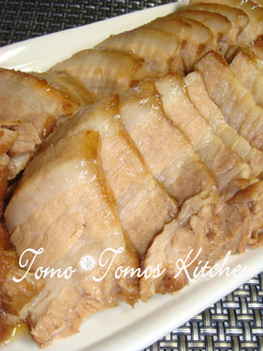 A picture of Soft Char Siu Pork Belly Cooked In A Pressure Cooker.