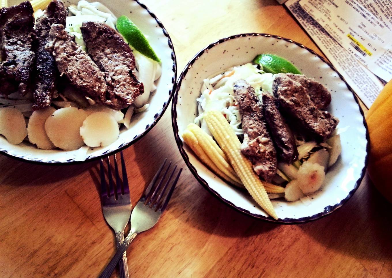 Iowa pork tenderloin and Vietnamese noodle bowl