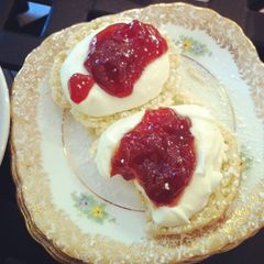A picture of Strawberry and Rose Coronation Scones.
