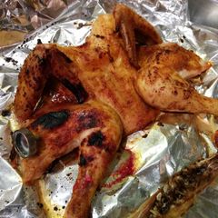 A picture of Roasted Spatchcocked Chicken.